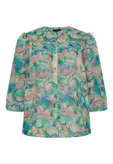 NO. 1 BY OX Skjorte med 3/4 ærmer Skjorter Multicolored bright circles