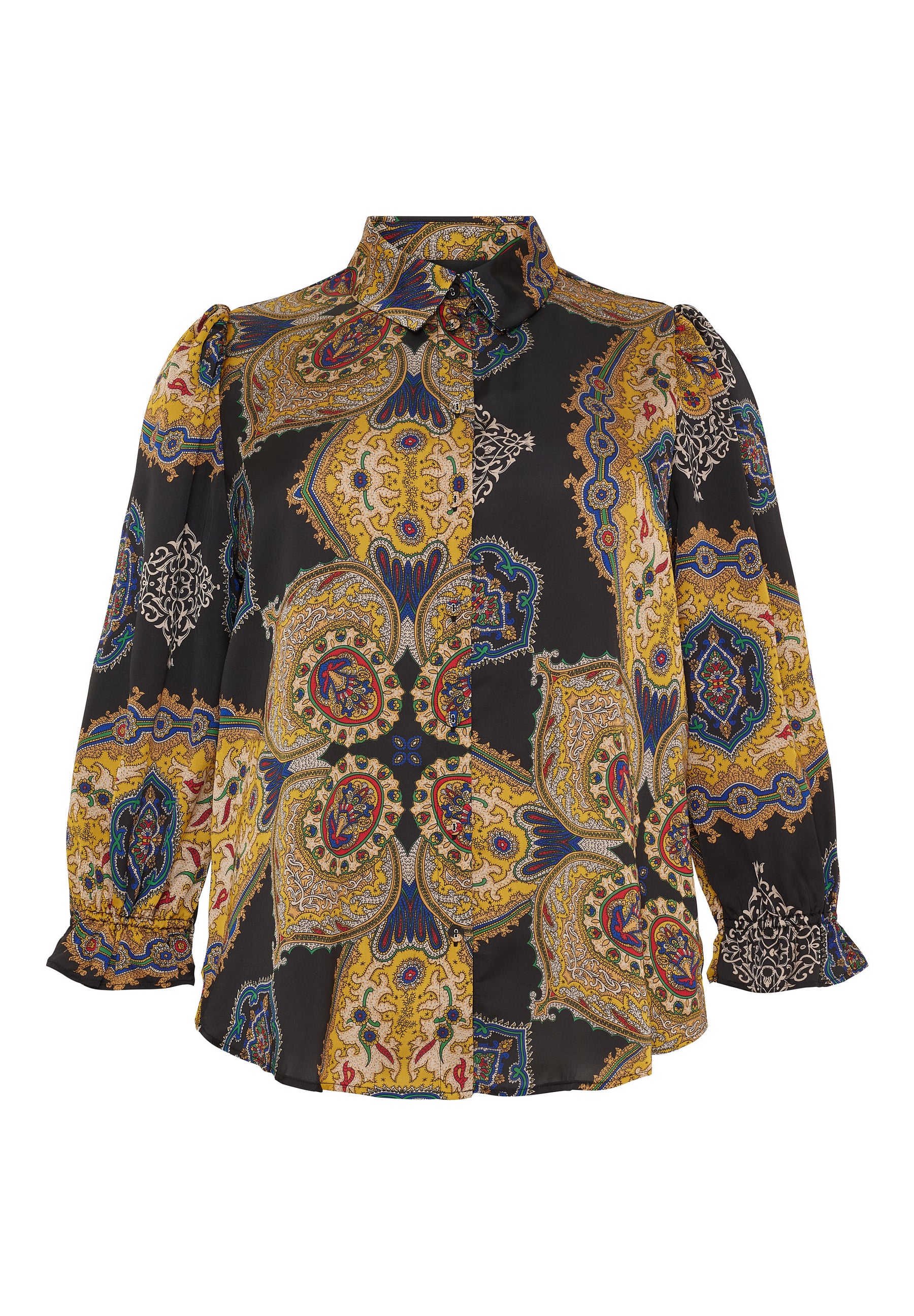 NO. 1 BY OX Skjorte med 3/4 ærmer Skjorter Black w multicolored paisley print