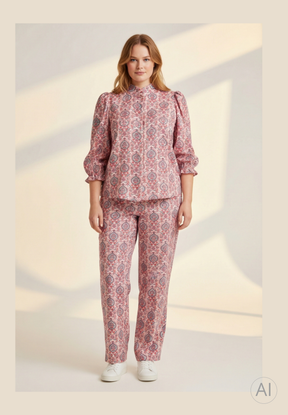 NO. 1 BY OX Skjorte med 3/4 ærmer Skjorter Pink paisley print