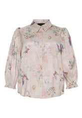 NO. 1 BY OX Skjorte med 3/4 ærmer Skjorter Sand w Butterfly print