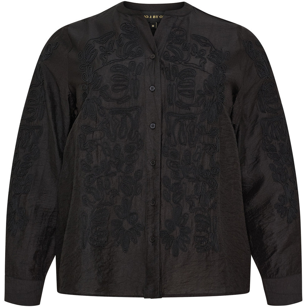 NO. 1 BY OX Skjorte med broderi detaljer Skjorter Sort