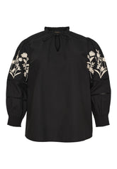 NO. 1 BY OX Skjorte med broderi detaljer Skjorter Sort