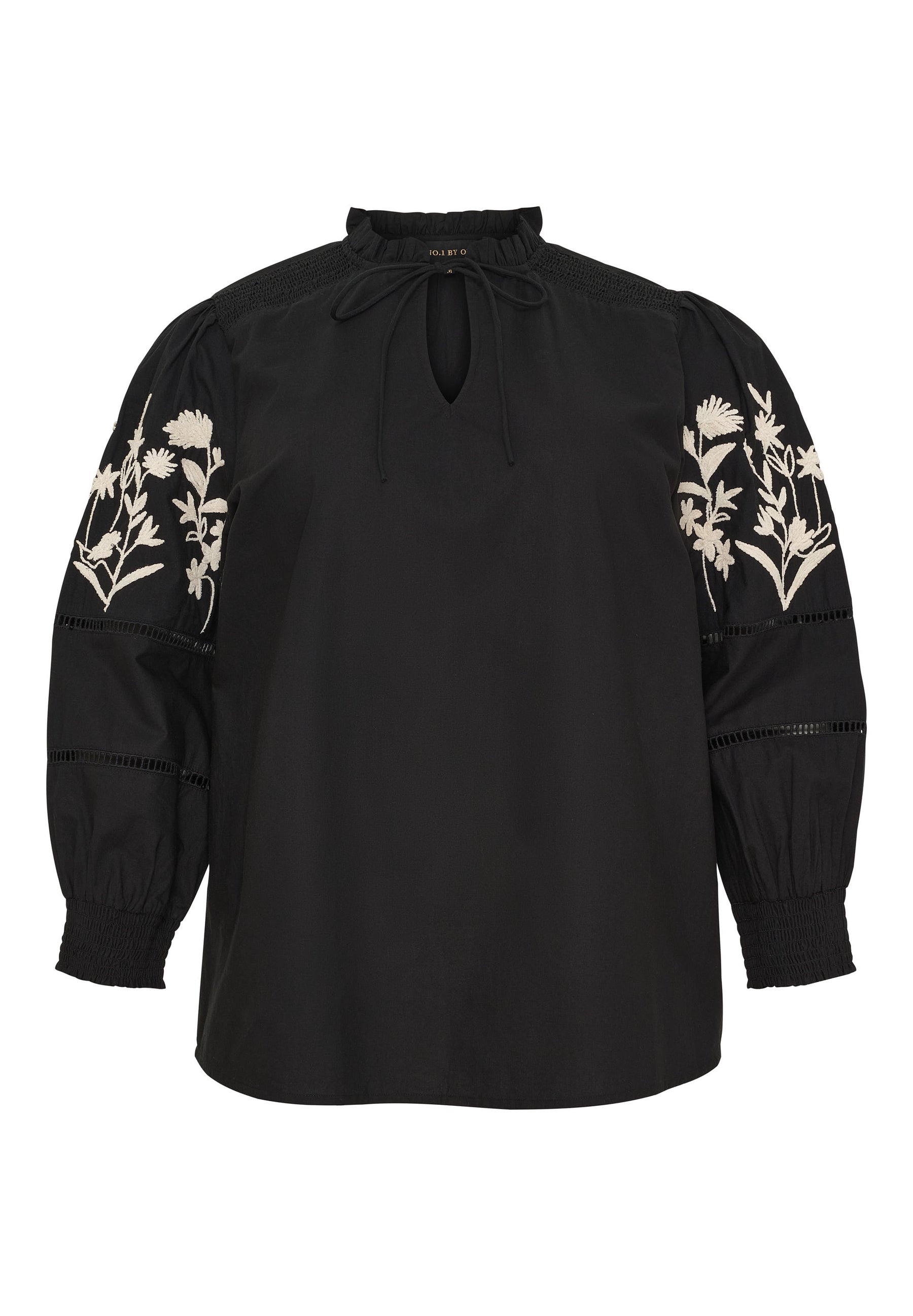 NO. 1 BY OX Skjorte med broderi detaljer Skjorter Sort