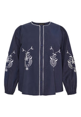 NO. 1 BY OX Skjorte med broderi detaljer Skjorter Blå