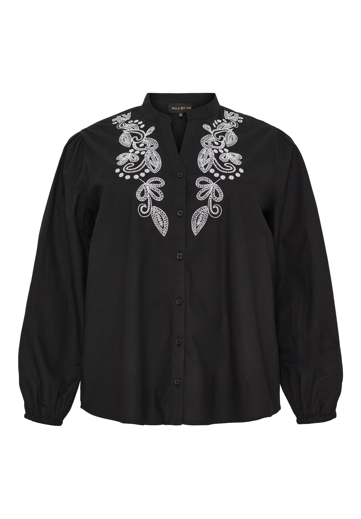 NO. 1 BY OX Skjorte med broderi detaljer Skjorter Sort