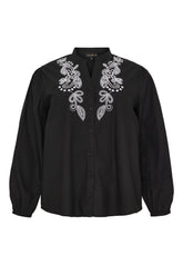 NO. 1 BY OX Skjorte med broderi detaljer Skjorter Sort