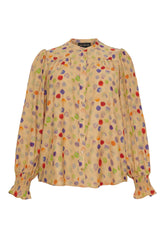 NO. 1 BY OX Skjorte med prikker Skjorter Sand w Multicolered dots