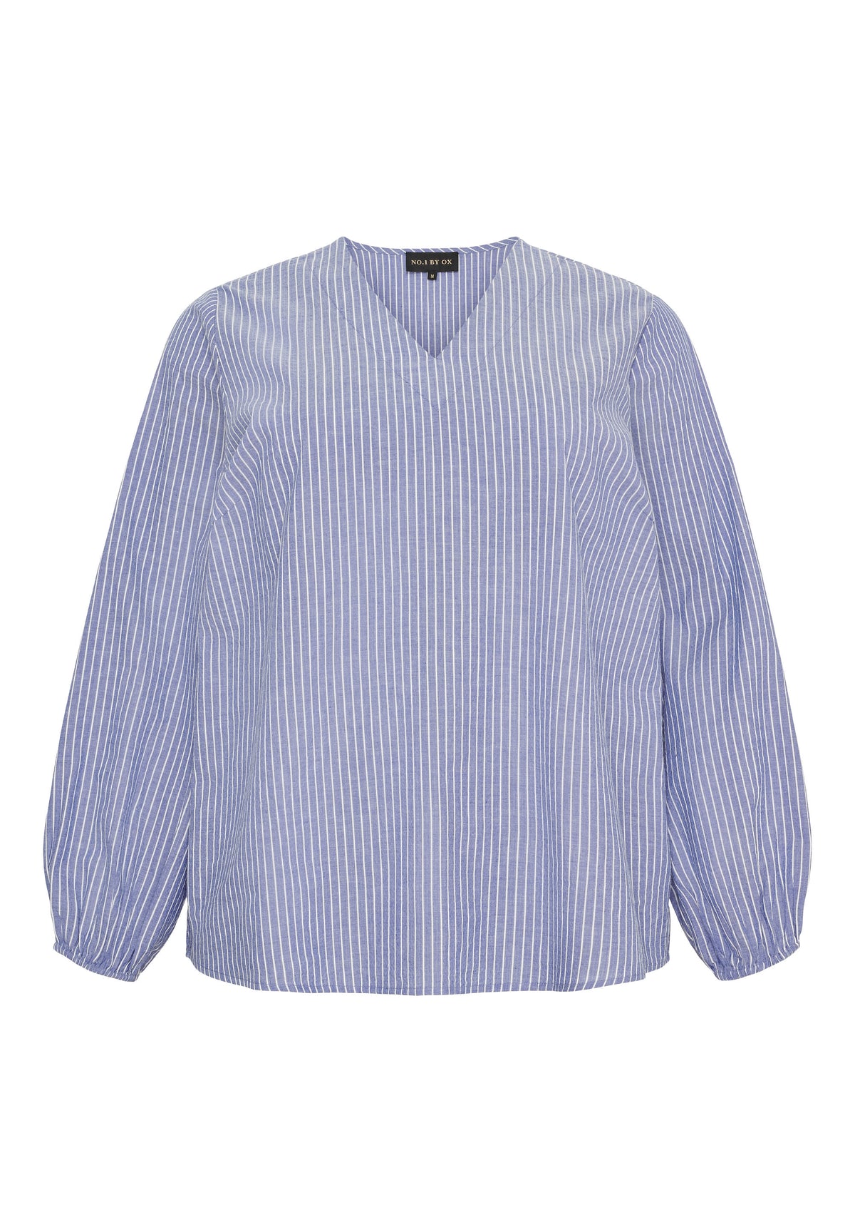 NO. 1 BY OX Stribet bluse Bluser Denim blue pinstripes