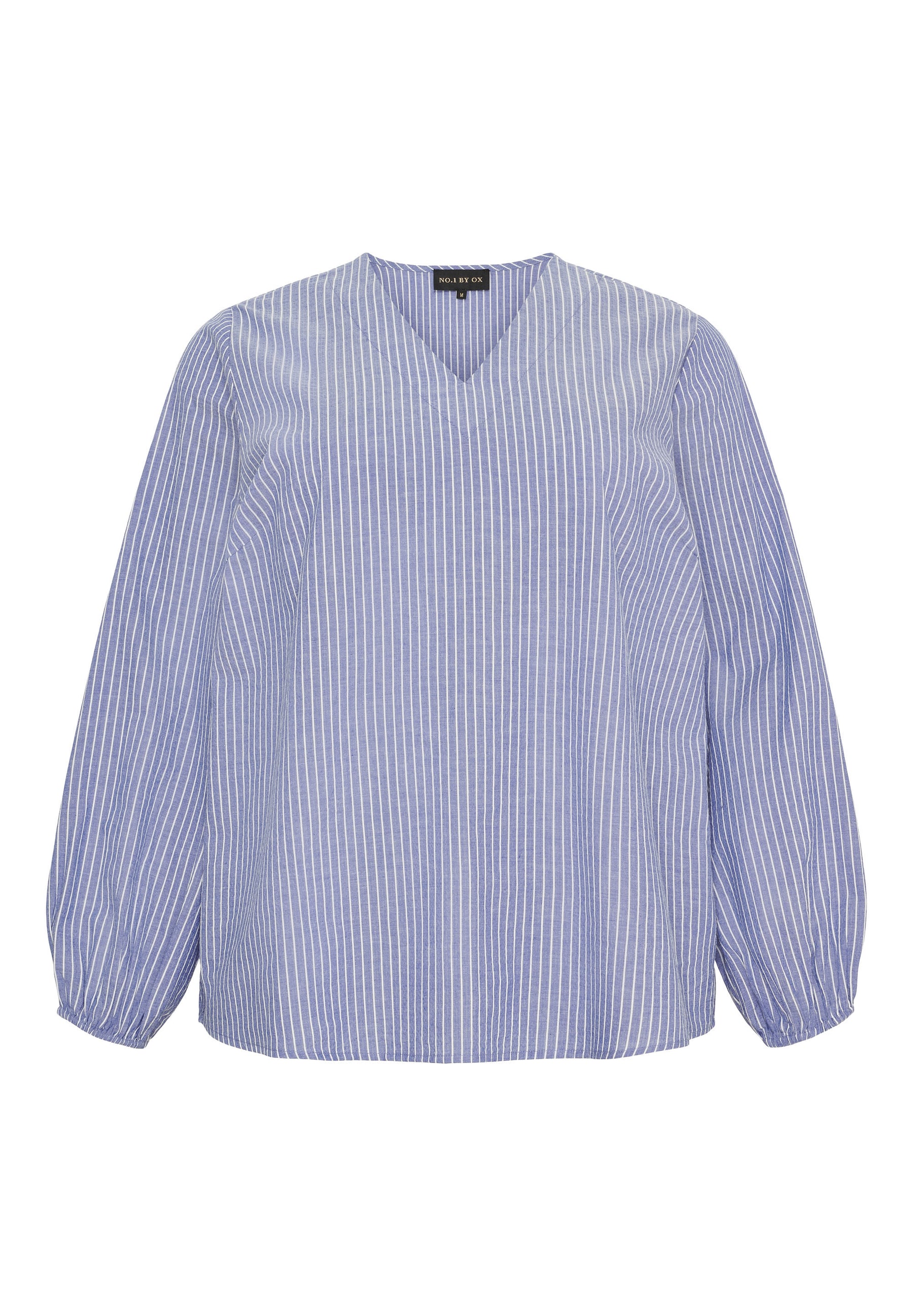 NO. 1 BY OX Stribet bluse Bluser Denim blue pinstripes
