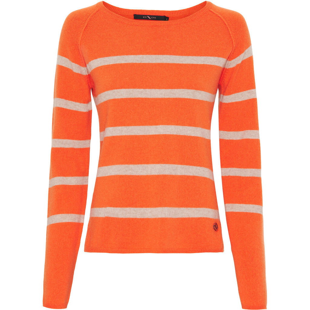 BTFCPH Stribet pullover i cashmere blanding Knit Orange
