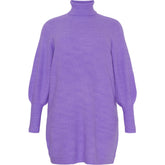 NO. 1 BY OX Strikkjole med rullekrave Kjoler Paisley Purple