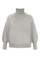 NO. 1 BY OX Strikktrøje med rullekrave Sweaters Grå