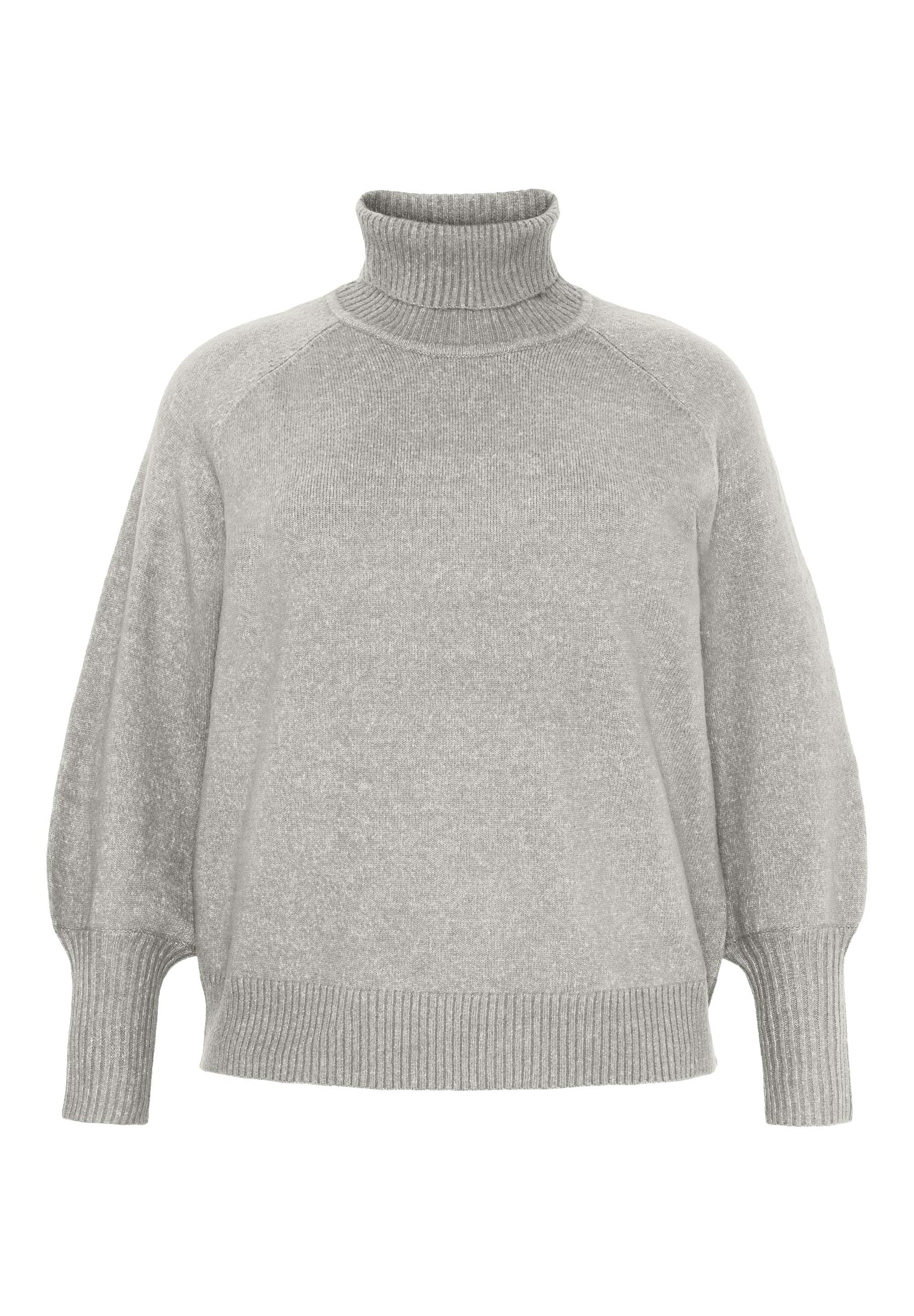 NO. 1 BY OX Strikktrøje med rullekrave Sweaters Grå