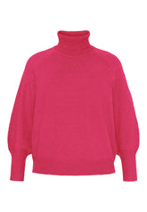 NO. 1 BY OX Strikktrøje med rullekrave Sweaters Magenta Pink