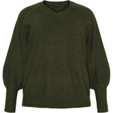 NO. 1 BY OX Striktøje med V-udskæring Sweaters Grøn