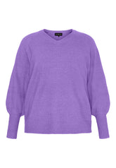 NO. 1 BY OX Striktøje med V-udskæring Sweaters Paisley Purple