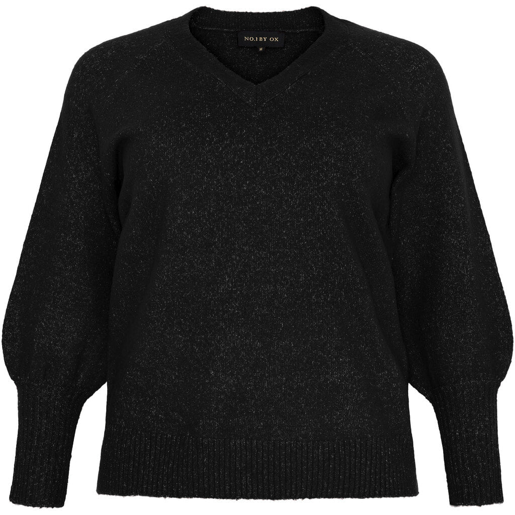 NO. 1 BY OX Striktøje med V-udskæring Sweaters Sort