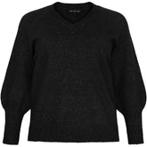 NO. 1 BY OX Striktøje med V-udskæring Sweaters Sort