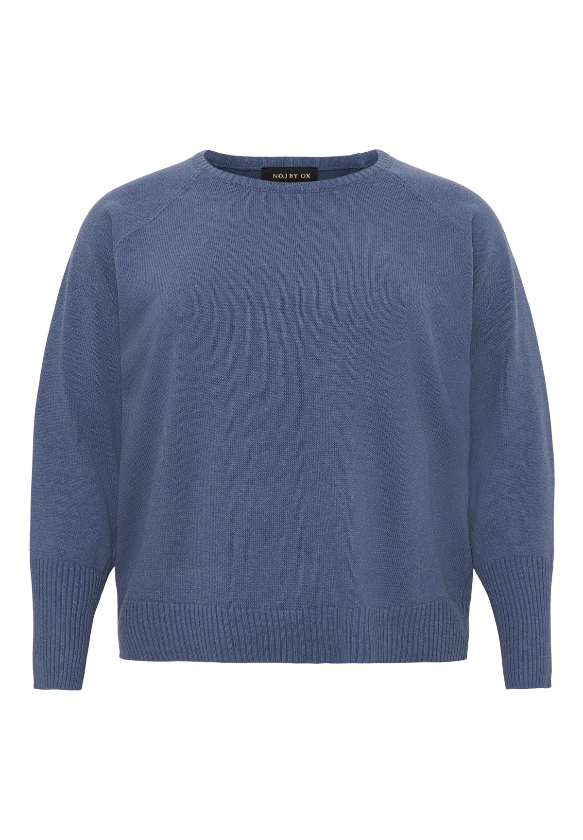 NO. 1 BY OX Striktrøje i bomuld Sweaters Blå