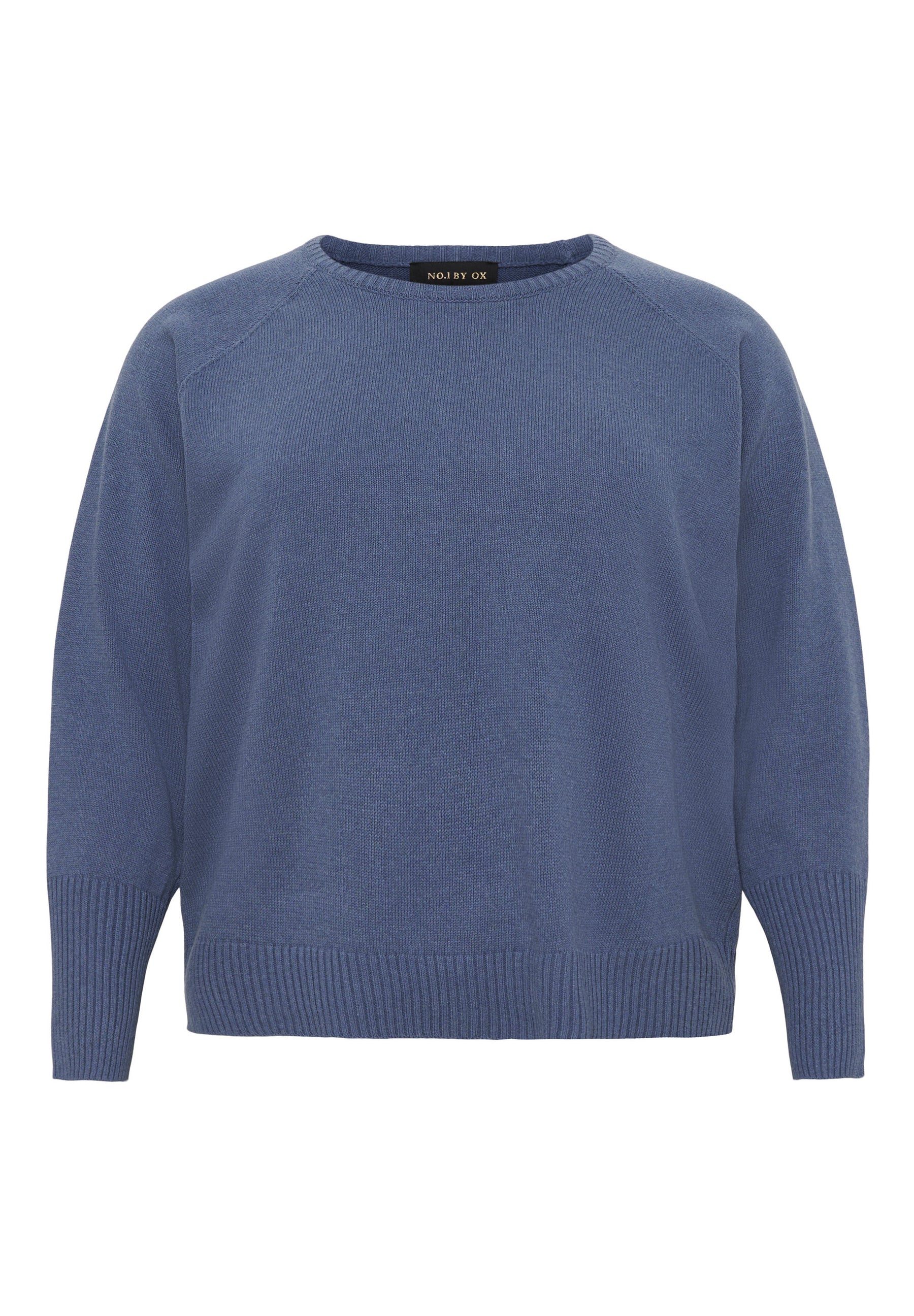 NO. 1 BY OX Striktrøje i bomuld Sweaters Blå