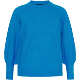 NO. 1 BY OX Striktrøje med ballonærmer Sweaters Clear Blue