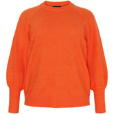 NO. 1 BY OX Striktrøje med ballonærmer Sweaters Flower Orange