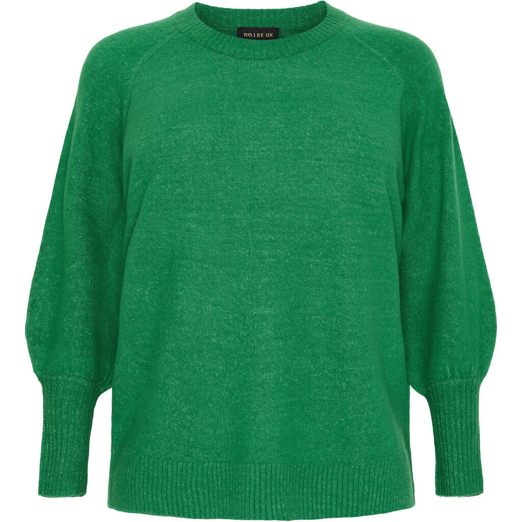 NO. 1 BY OX Striktrøje med ballonærmer Sweaters Grøn