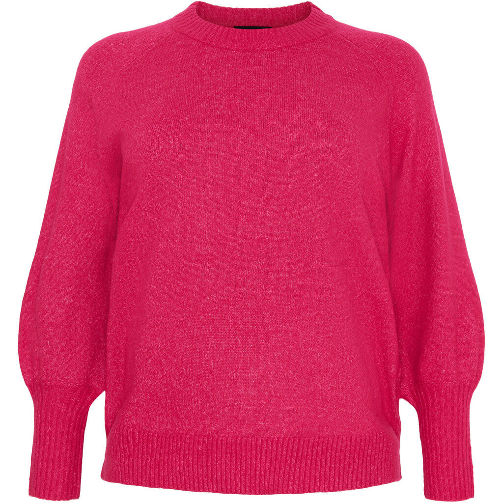 NO. 1 BY OX Striktrøje med ballonærmer Sweaters Magenta Pink