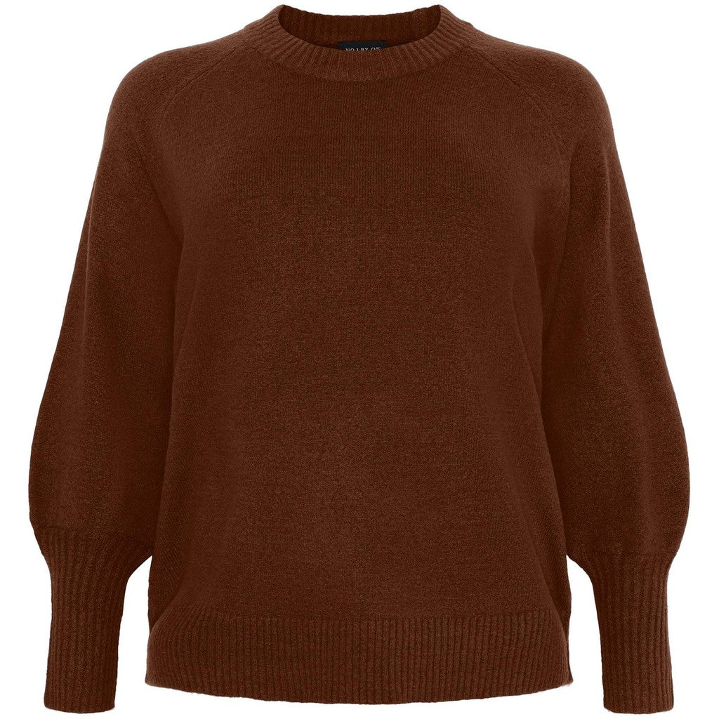 NO. 1 BY OX Striktrøje med ballonærmer Sweaters Mocca Brown