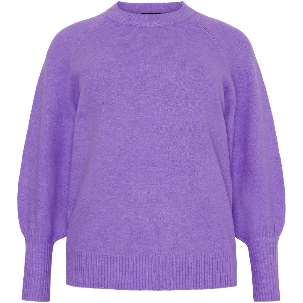 NO. 1 BY OX Striktrøje med ballonærmer Sweaters Paisley Purple