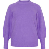 NO. 1 BY OX Striktrøje med ballonærmer Sweaters Paisley Purple