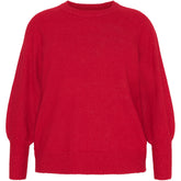 NO. 1 BY OX Striktrøje med ballonærmer Sweaters Rød