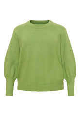 NO. 1 BY OX Striktrøje med ballonærmer Sweaters Spring Green