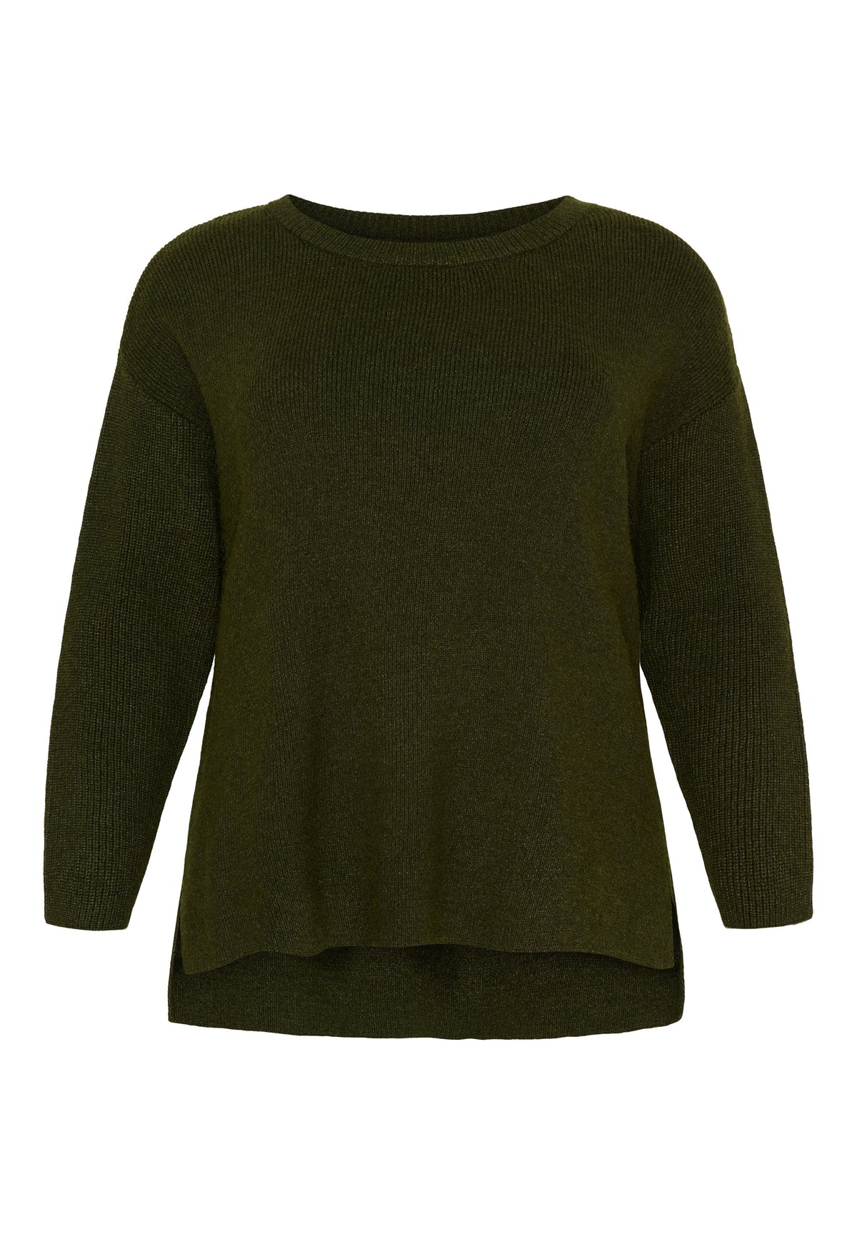 NO. 1 BY OX Striktrøje med rund halsudskæring Frakker Dark Army Green