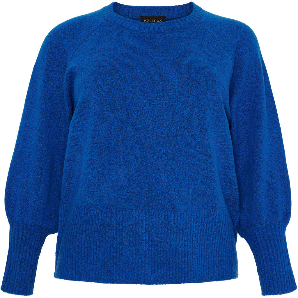 NO. 1 BY OX Sweater O neck w Balloon Sleeves Sweaters Snorkel Blue