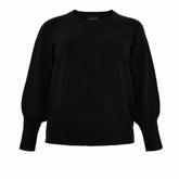 NO. 1 BY OX Sweater O neck w Balloon Sleeves Sweaters Sort