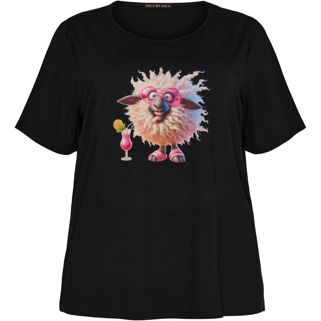 NO. 1 BY OX T-shirt SS (Crazy Lamb) T-shirts Sort