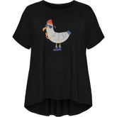 NO. 1 BY OX T-shirt, high/low w batwing sleeves (Seagull) T-shirts Sort