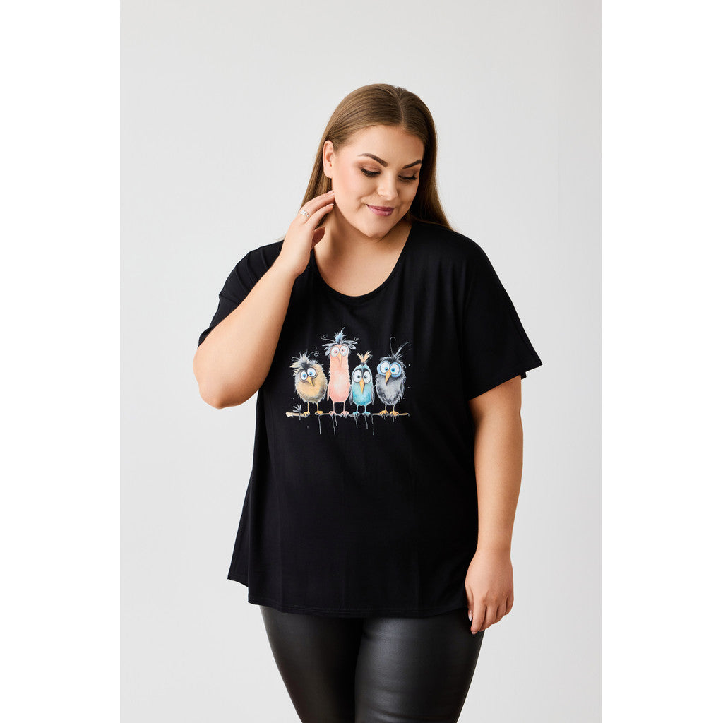 NO. 1 BY OX T-shirt med batwing-ærmer T-shirts Sort