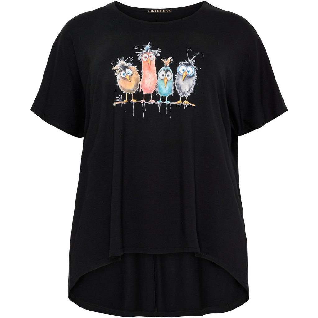 NO. 1 BY OX T-shirt med batwing-ærmer T-shirts Sort