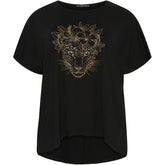 NO. 1 BY OX T-shirt med glittertryck T-shirts Svart