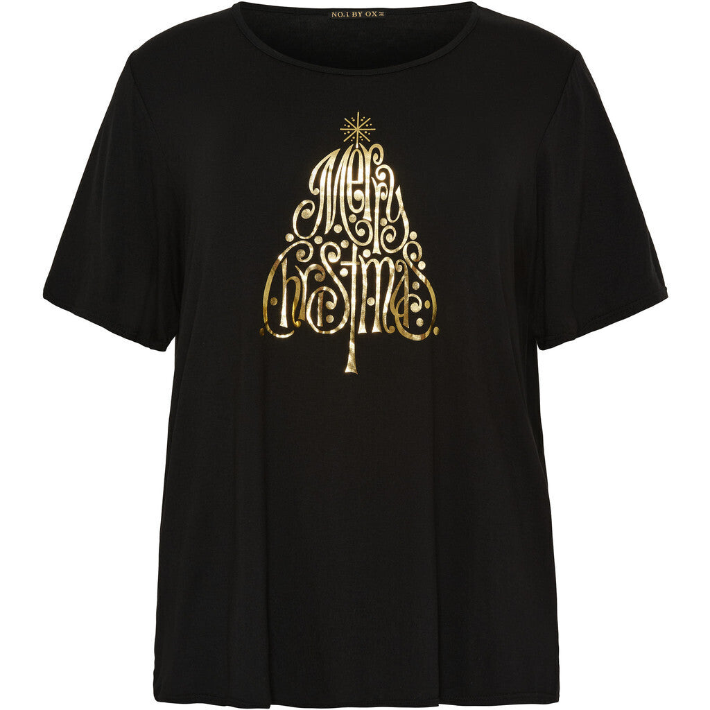 NO. 1 BY OX T-shirt med guld print T-shirts Sort