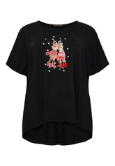NO. 1 BY OX T-shirt med julemotiv T-shirts Sort