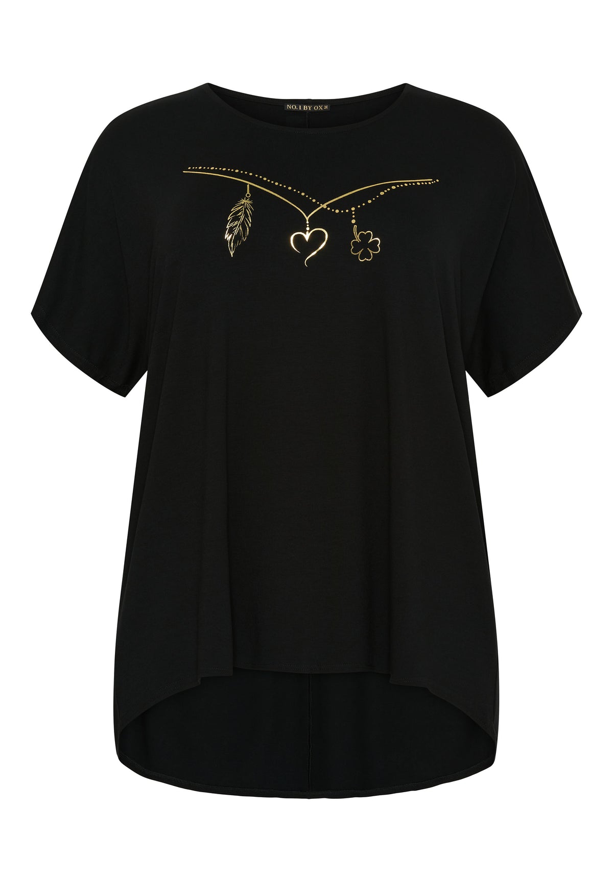 NO. 1 BY OX T-shirt med guld print T-shirts Sort