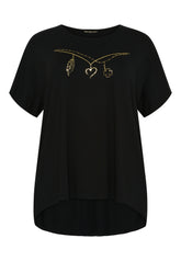 NO. 1 BY OX T-shirt med guld print T-shirts Sort