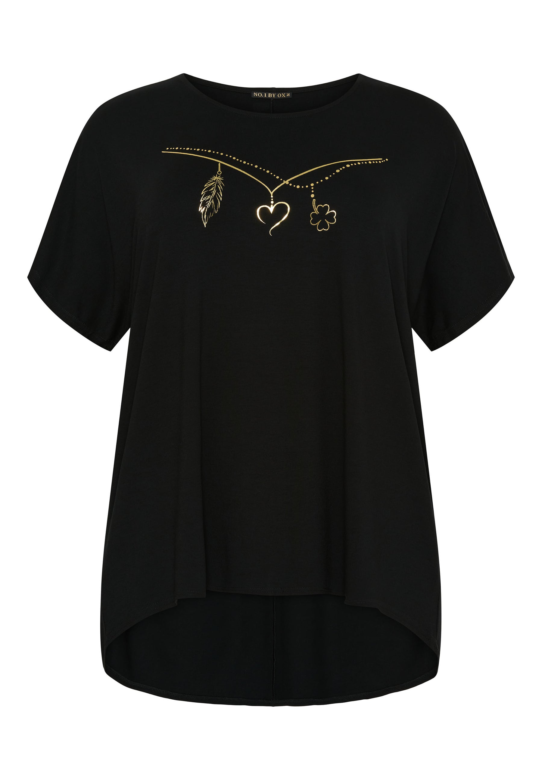 NO. 1 BY OX T-shirt med guld print T-shirts Sort