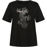 NO. 1 BY OX T-shirt med silvertryck T-shirts Svart