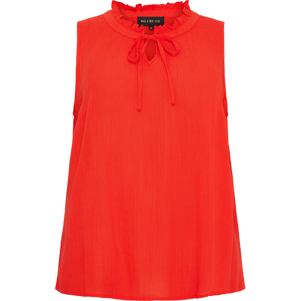 NO. 1 BY OX Top med bindebånd Tops Tomato Red