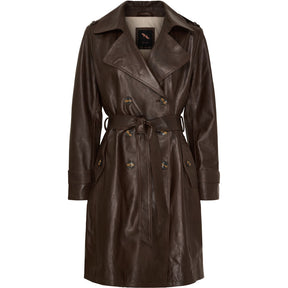 BTFCPH Trenchcoat i læder Jakker Dark Truffle