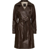 BTFCPH Trenchcoat i læder Jakker Dark Truffle